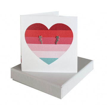 Love Heart red - line of star earrings Coral and Mint